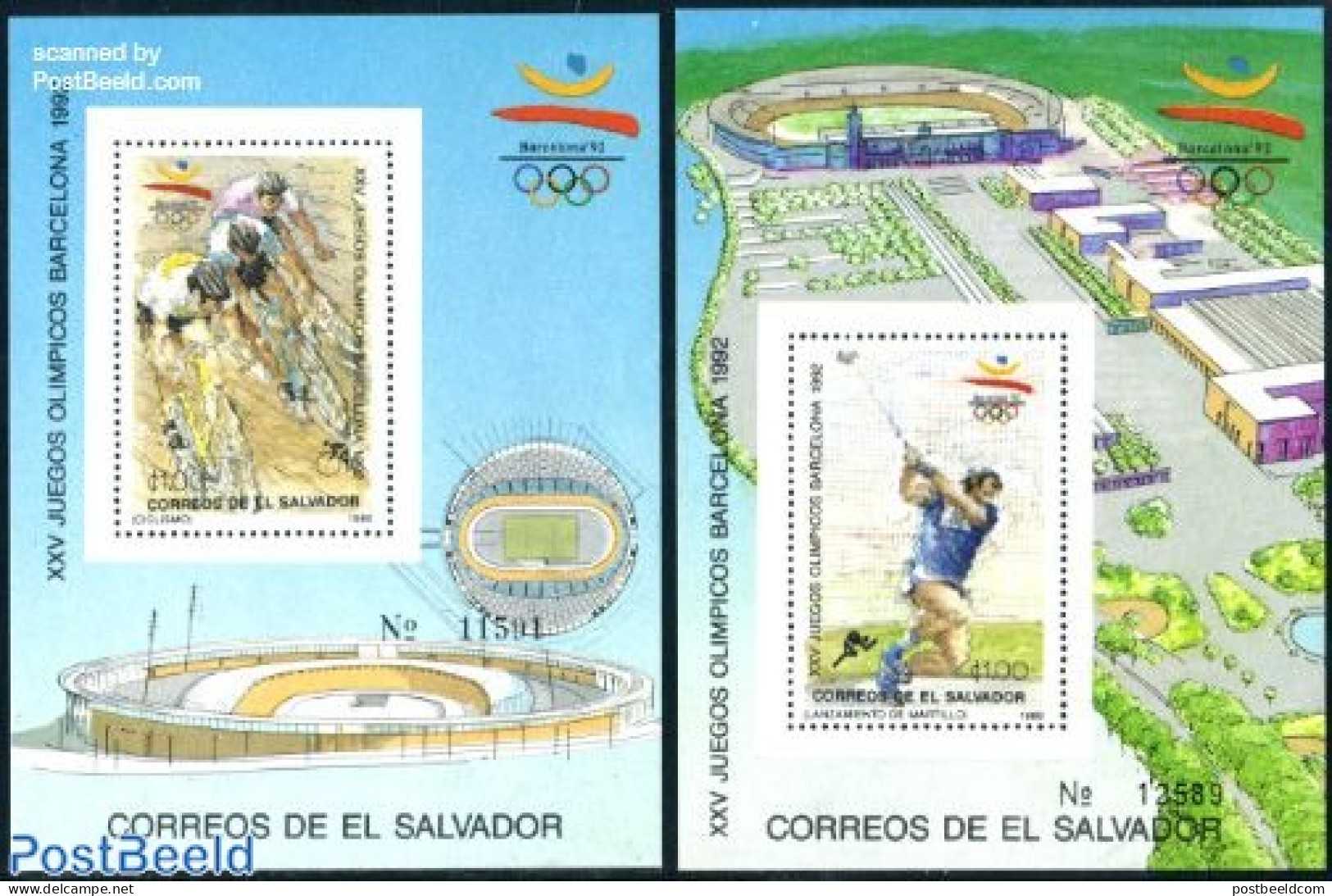 El Salvador 1989 Olympic Games 2 S/s, Mint NH, Sport - Cycling - Olympic Games - Wielrennen