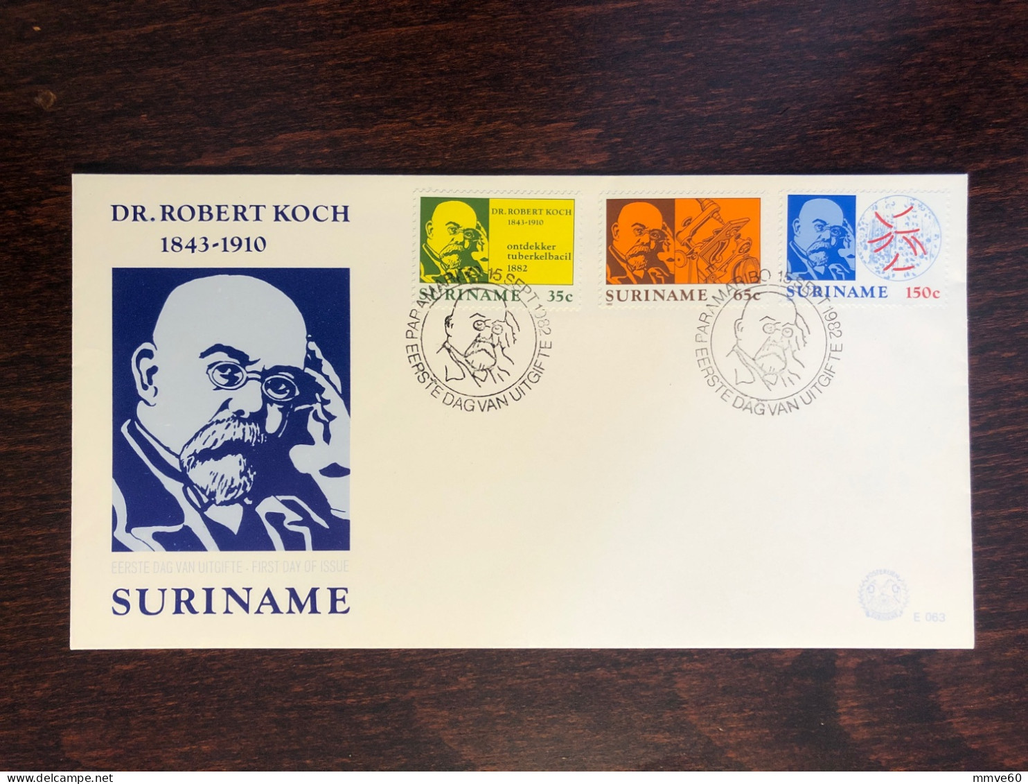 SURINAM FDC COVER 1982 YEAR TUBERCULOSIS KOCH HEALTH MEDICINE STAMPS - Surinam