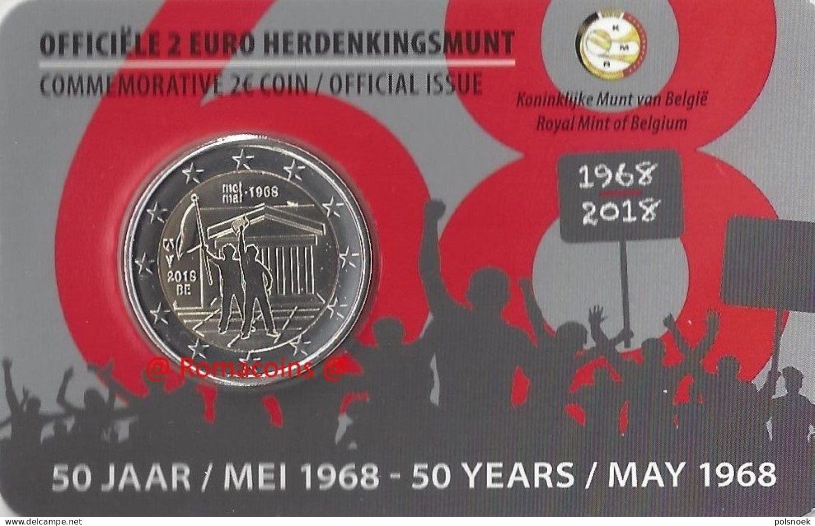 België/Belgique 2018 : 2 Euro Mei/Mai 1968 (NL) - België
