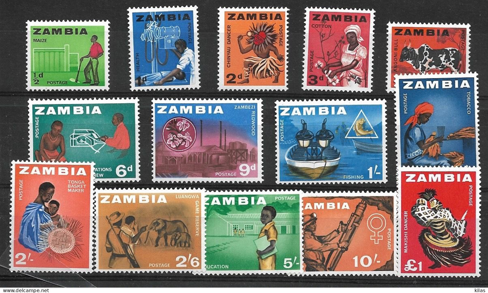 ZAMBIA 1964 Definitives MNH - Zambia (1965-...)