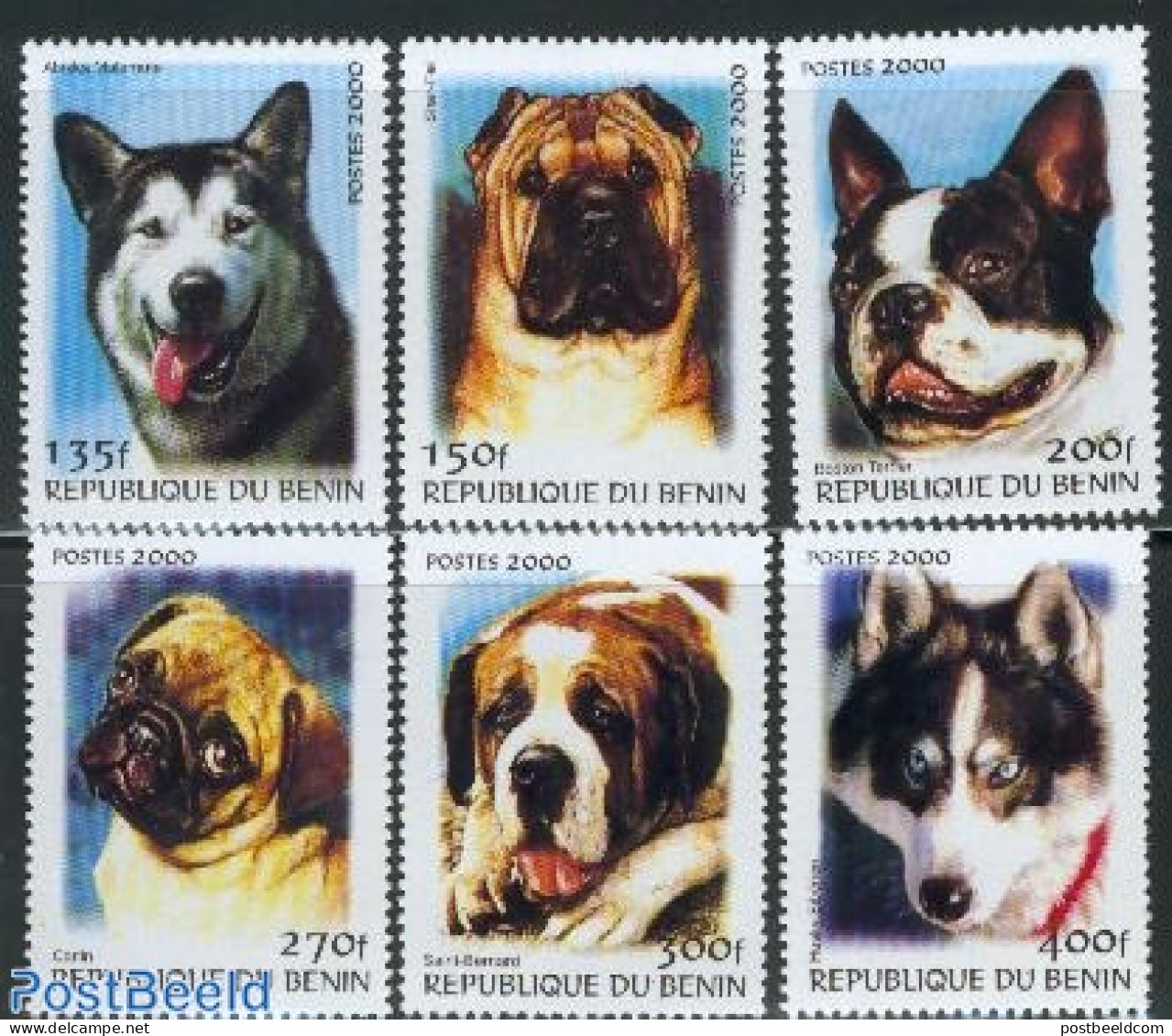 Benin 2000 Dogs 6v (not Issued), Mint NH, Nature - Dogs - Ungebraucht