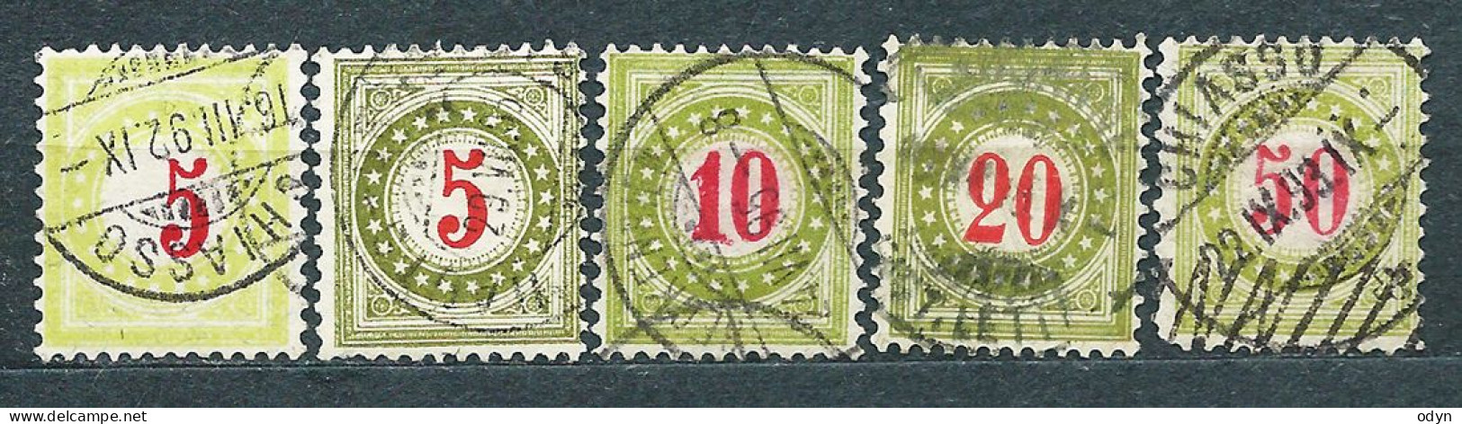 Switzerland, 1878-1938, Lot Of 42 Postal Due Stamps From Sets MiNr 1-9, 2-5, 8-10, 15-16, 17-20, 29-37 32-36 42-49 54-61 - Postage Due