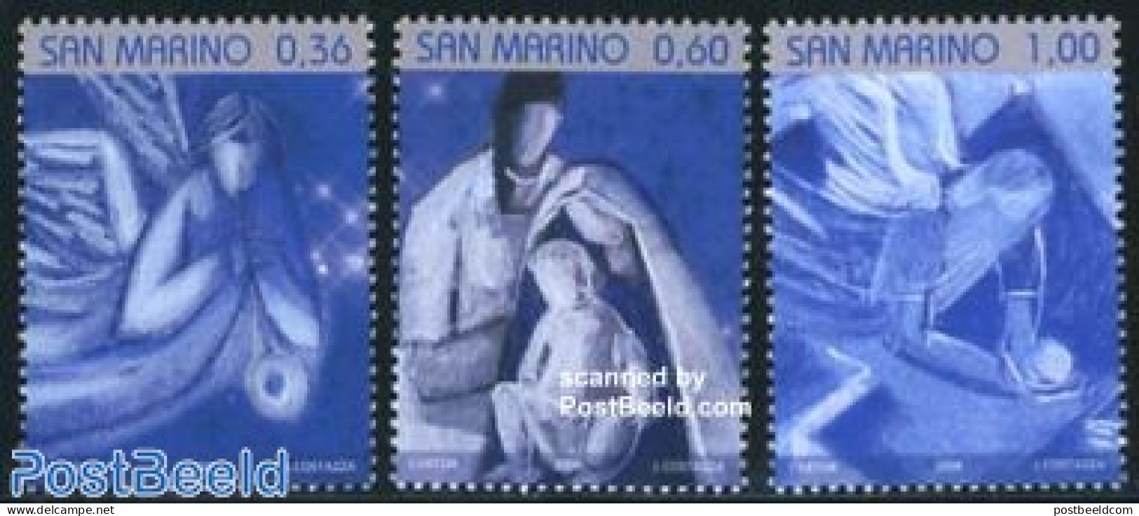 San Marino 2008 Christmas 3v, Mint NH, Religion - Angels - Christmas - Ungebraucht