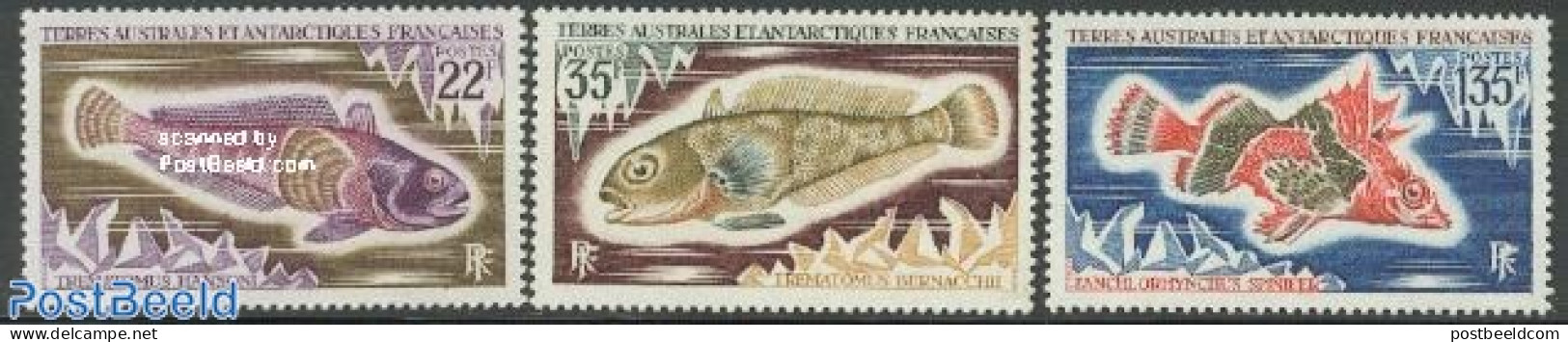 French Antarctic Territory 1971 Fish 3v, Mint NH, Nature - Fish - Neufs