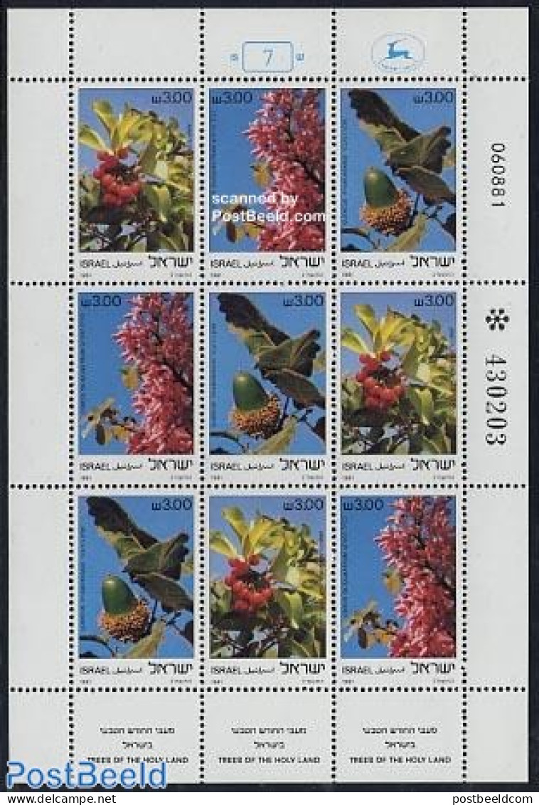 Israel 1981 Trees M/s, Mint NH, Nature - Flowers & Plants - Trees & Forests - Neufs (avec Tabs)