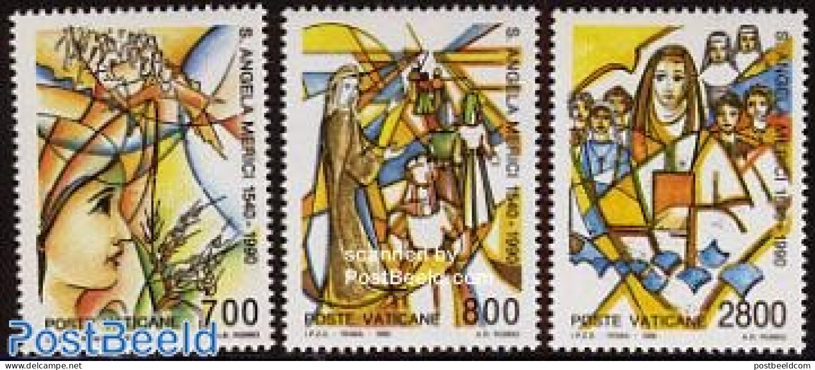 Vatican 1990 Saint Angela Merici 3v, Mint NH, Religion - Religion - Ongebruikt