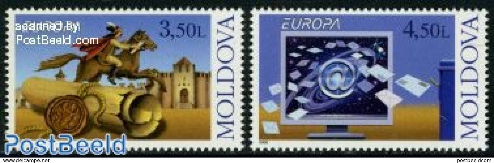 Moldova 2008 Europa, The Letter 2v, Mint NH, History - Nature - Science - Europa (cept) - Horses - Computers & IT - Post - Informatique