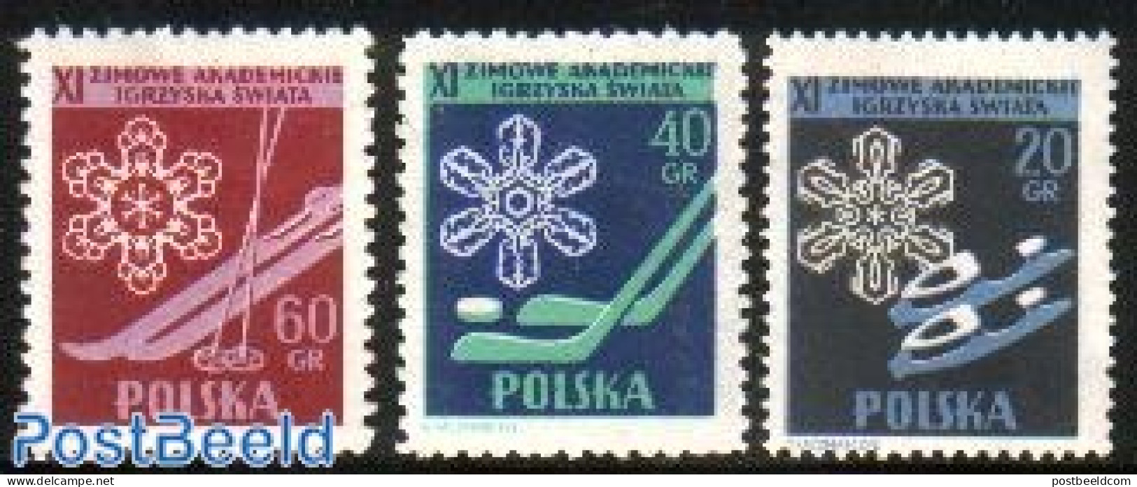Poland 1956 Wintersports 3v, Mint NH, Sport - Ice Hockey - Skiing - Sport (other And Mixed) - Unused Stamps