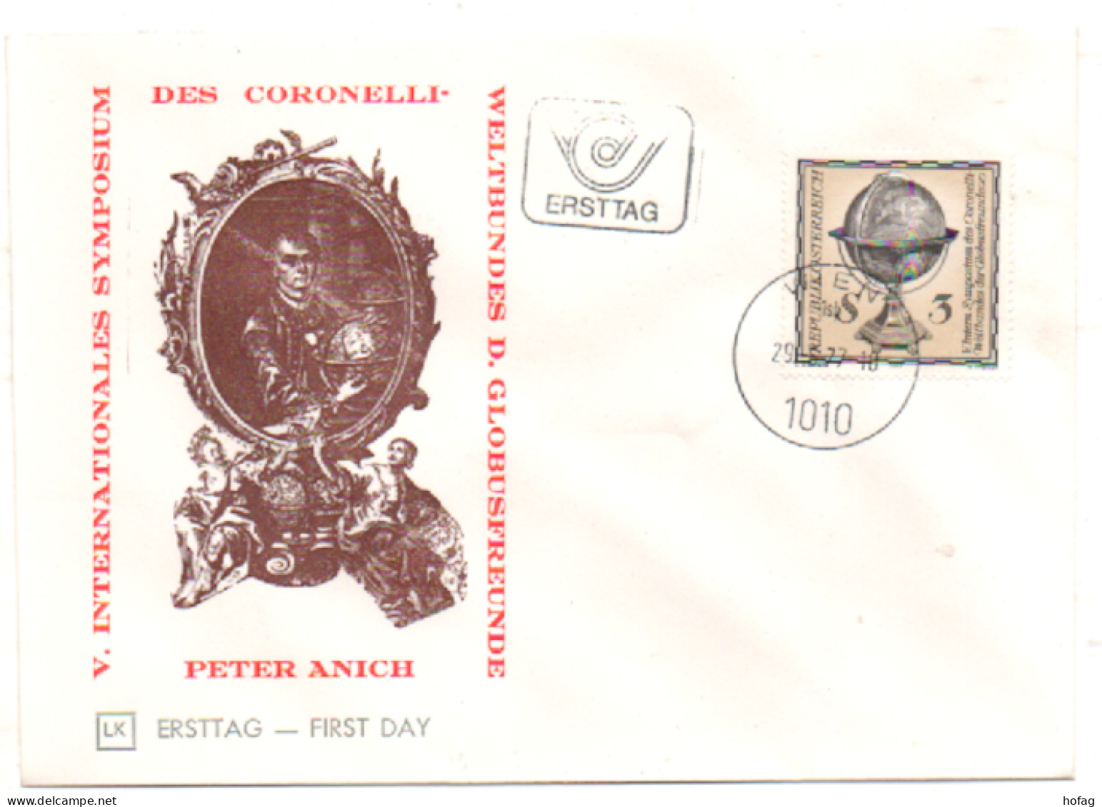 Österreich 1977 MiNr.: 1554 Coronelli Ersttag; Austria FDC Scott: 1062 YT: 1384 Sg: 1788 - FDC