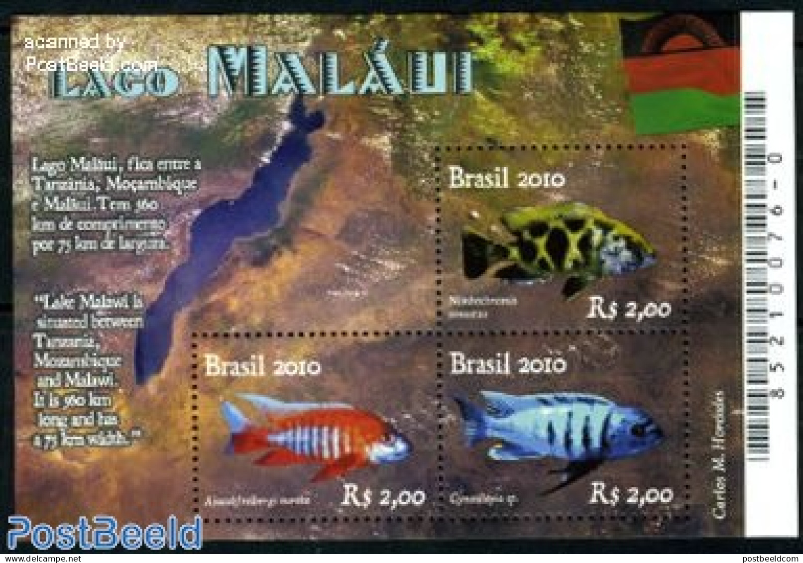 Brazil 2010 Lago Malaui S/s, Mint NH, Nature - Fish - Nuovi