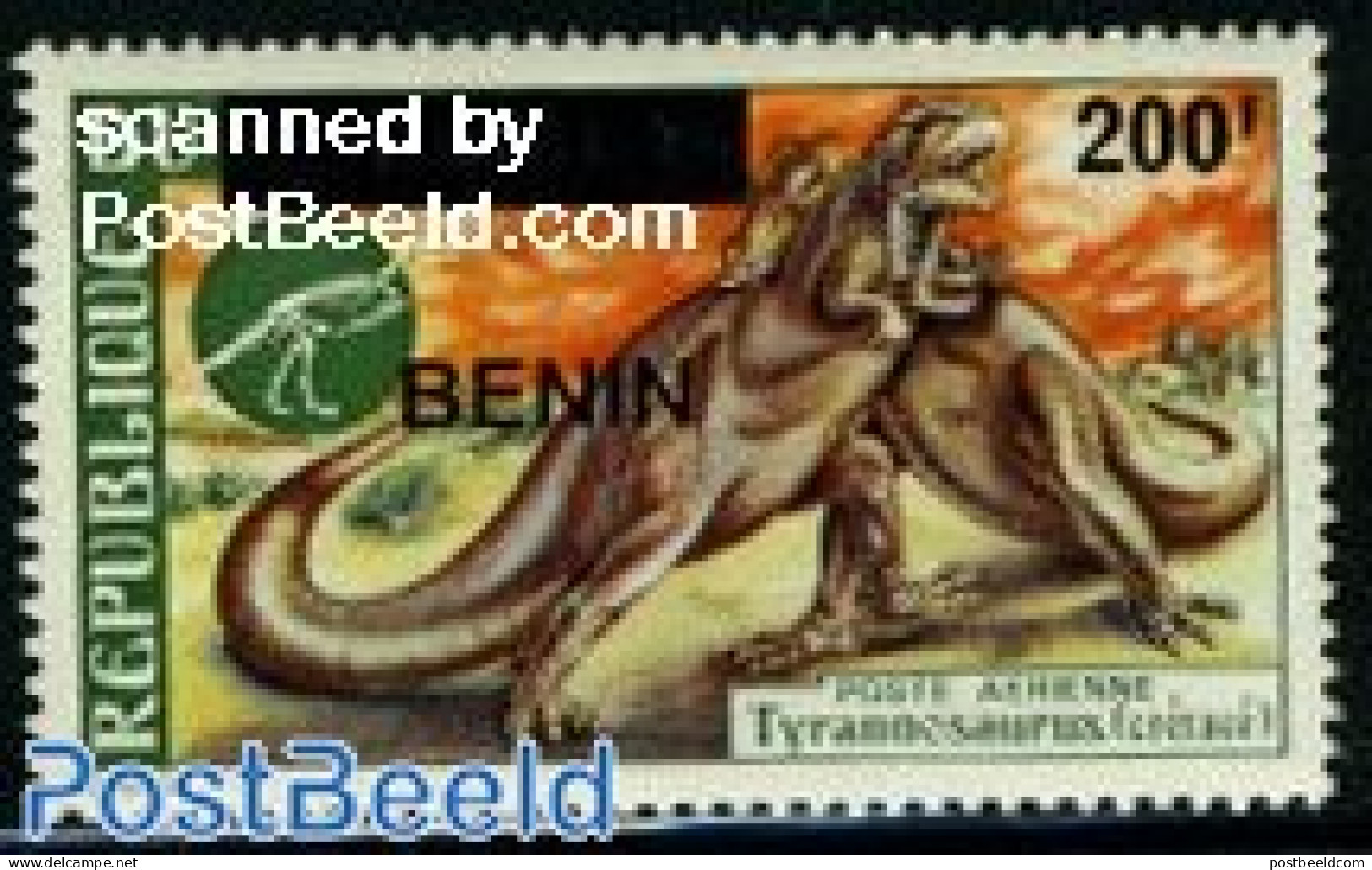 Benin 2008 Preh. Animal Overprint 1v, Mint NH, Nature - Prehistoric Animals - Ungebraucht