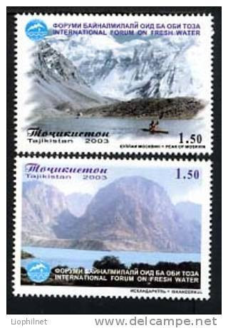 TADJIKISTAN 2003, FORUM EAU FRAICHE, 2 Valeurs, Neufs / Mint. R2011 - Umweltschutz Und Klima