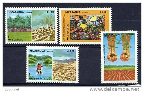 NICARAGUA 1984, PROTECTION ENVIRONNEMENT, 4 Valeurs, Neufs / Mint. R261 - Environment & Climate Protection