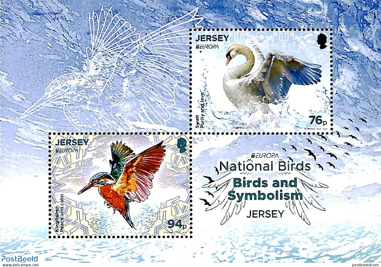 Jersey 2019 Europa, Birds S/s, Mint NH, History - Nature - Europa (cept) - Birds - Kingfishers - Jersey