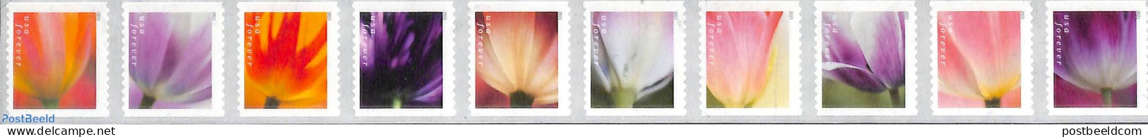 United States Of America 2023 Tulip Blossom 10v S-a, Coil, Mint NH, Nature - Flowers & Plants - Neufs