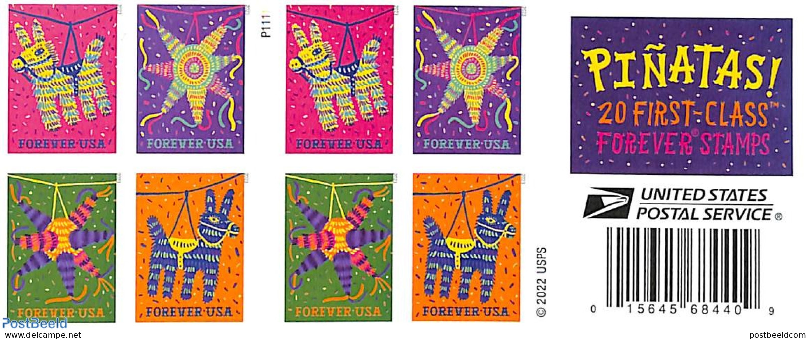 United States Of America 2023 Pinatas Booklet S-a, Double Sided, Mint NH, Stamp Booklets - Ongebruikt
