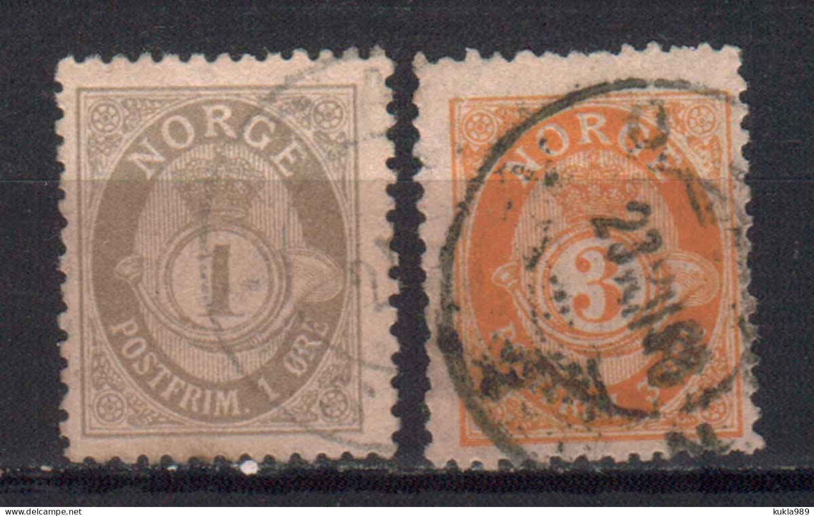 NORWAY STAMPS, 1893, Sc.#47a, 49a, USED - Gebraucht