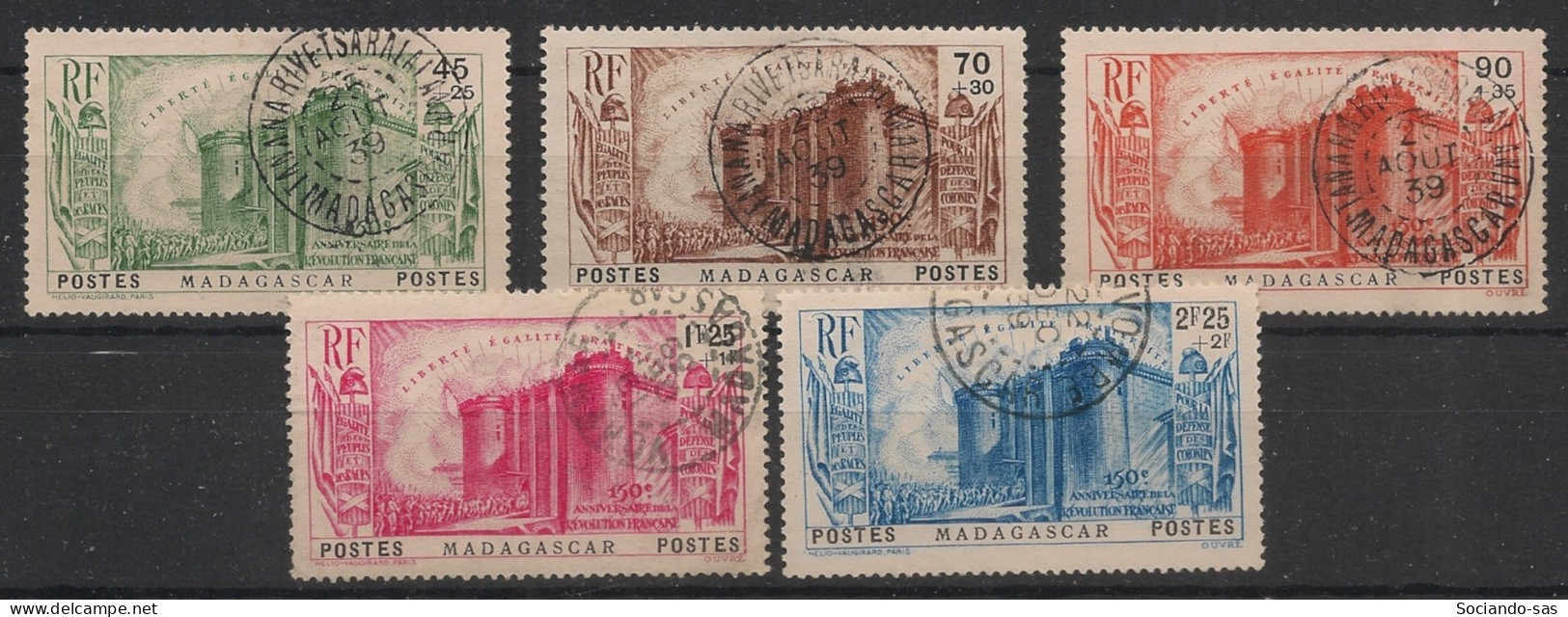 MADAGASCAR - 1939 - N°YT. 209 à 213 - Révolution Française - Oblitéré / Used - Oblitérés