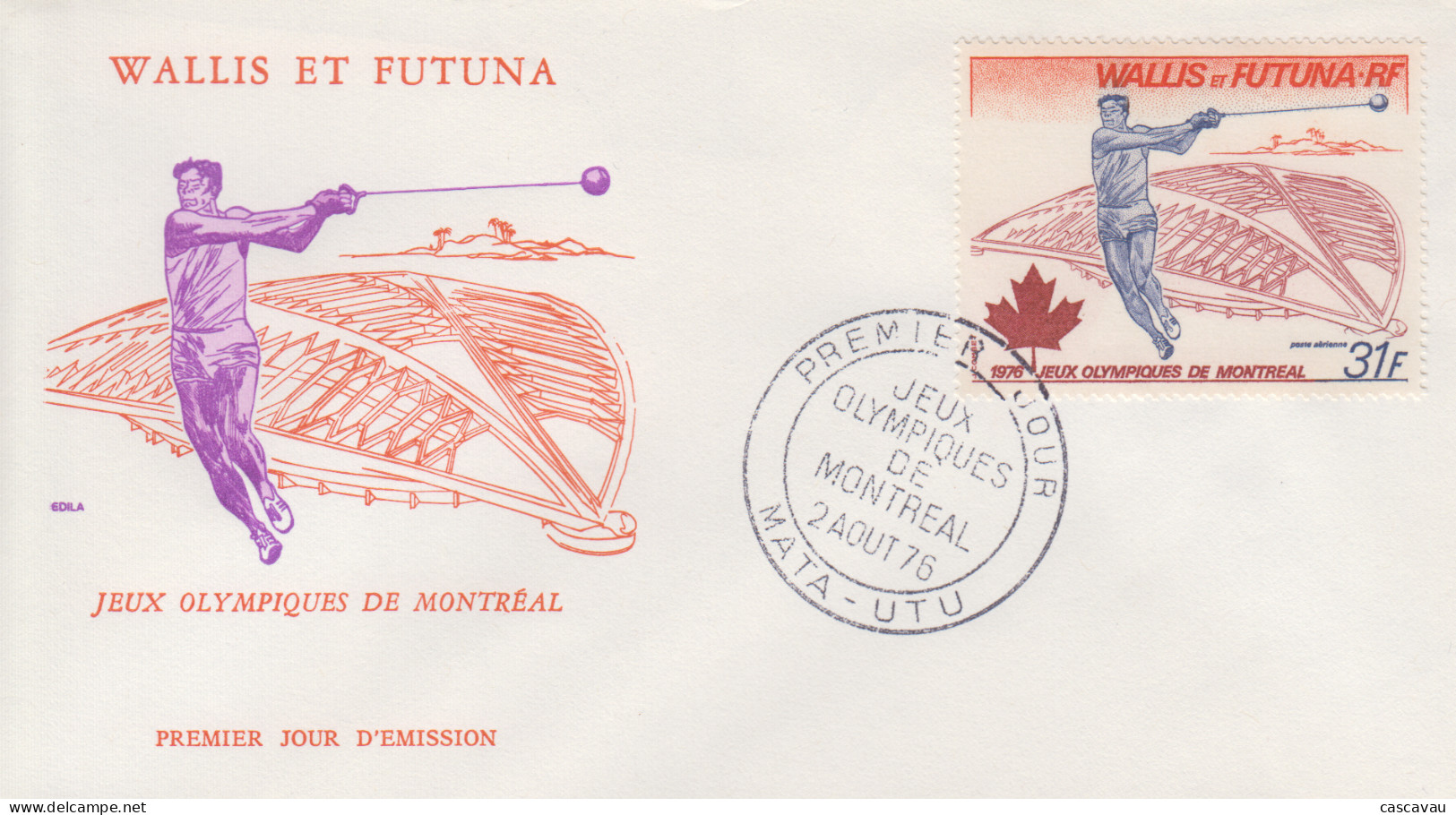 Enveloppe   FDC  1er  Jour   WALLIS  ET  FUTUNA    Jeux  Olympiques   MONTREAL    1976 - Ete 1976: Montréal