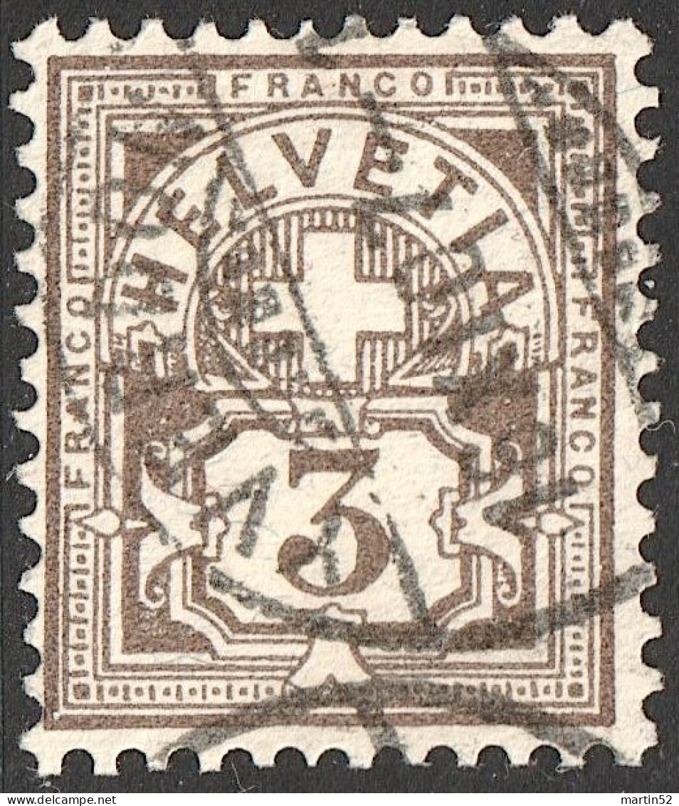 Schweiz Suisse HELVETIA 1906: Ziffer (3 C) Mit WZ I Zu 81 Mi 83 Yv 101 Mit ⊙ YVERDON 16.XI.07 (Zu CHF 100.00) - Gebraucht