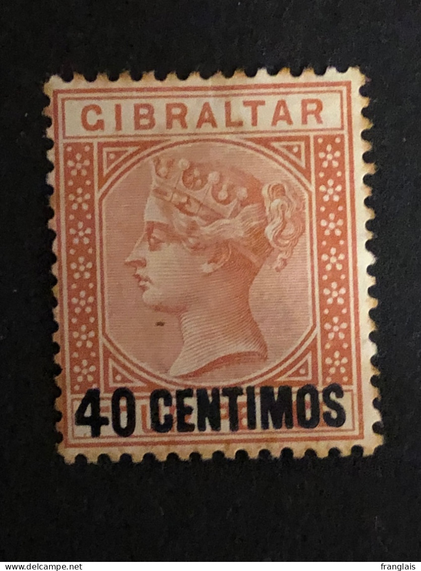 GIBRALTAR SG 19. 40c On 4d Orange Brown  MH*   CV. £55 - Gibraltar