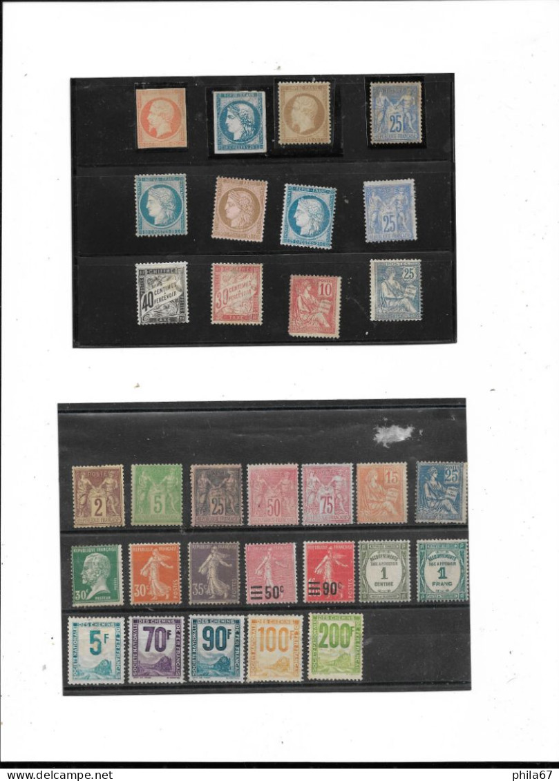Important lot 134 timbres classiques & semi-modernes + 3 lettres classiques différents états N**/* NSG Obl. Enorme cote!