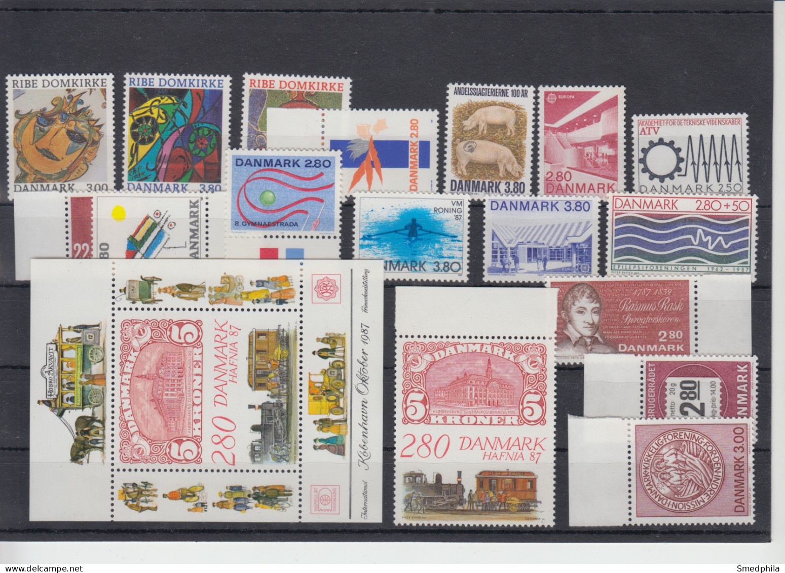 Denmark 1987 - Full Year MNH ** Including Exhibition Block - Années Complètes