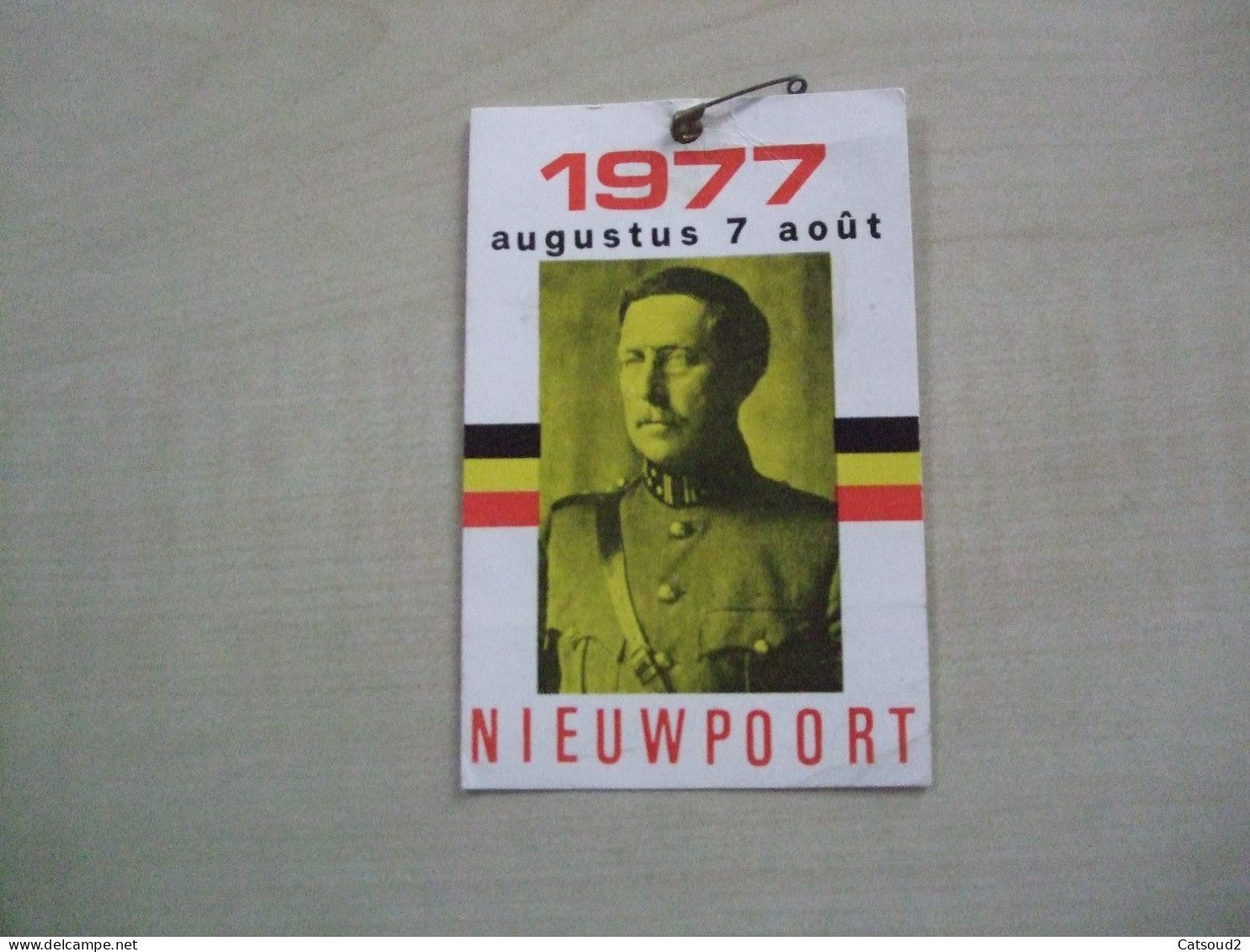 Carte Badge 7/8/1977 NIEUWPOORT - Tickets - Entradas
