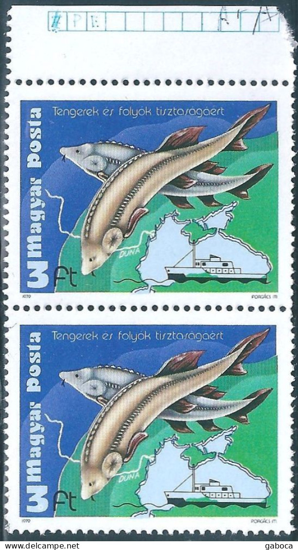 C5886 Hungary Nature Protection Fish Boat Map Pair MNH RARE - Umweltschutz Und Klima