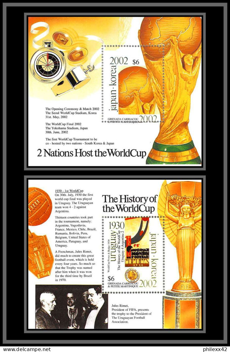 81214 Grenada Carriacou Petite Martinique Mi BF N°531/532 The History Of The World Cup TB Neuf ** MNH Football Soccer - 2002 – Corea Del Sud / Giappone