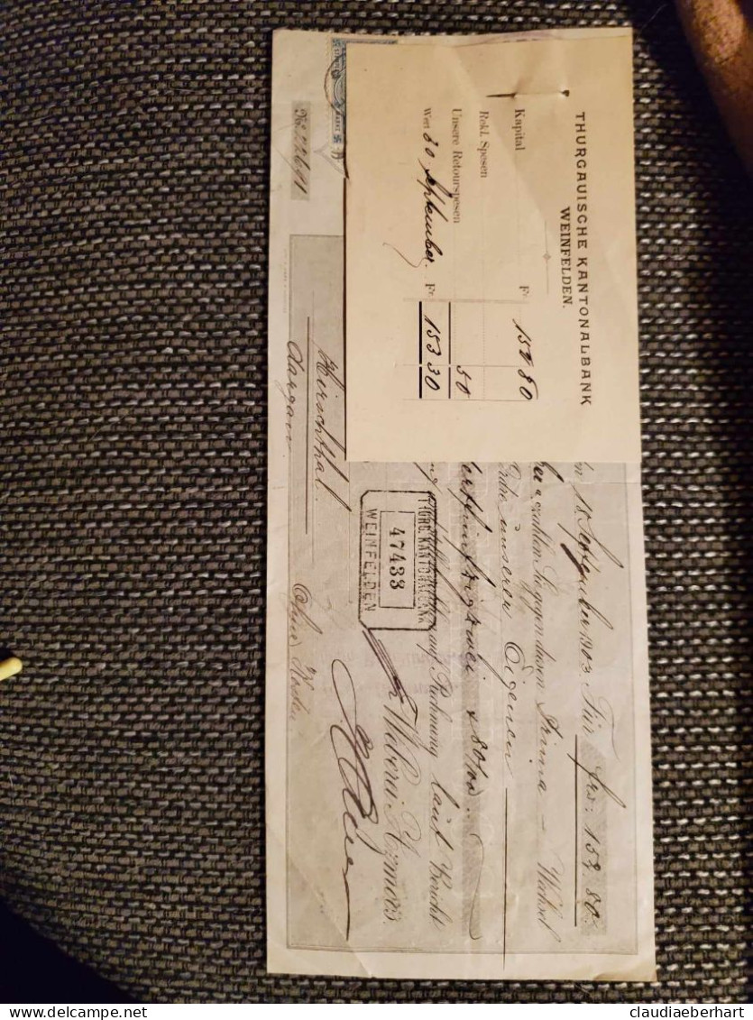 1903 Fisalmarke Aargau - Cheques & Traveler's Cheques