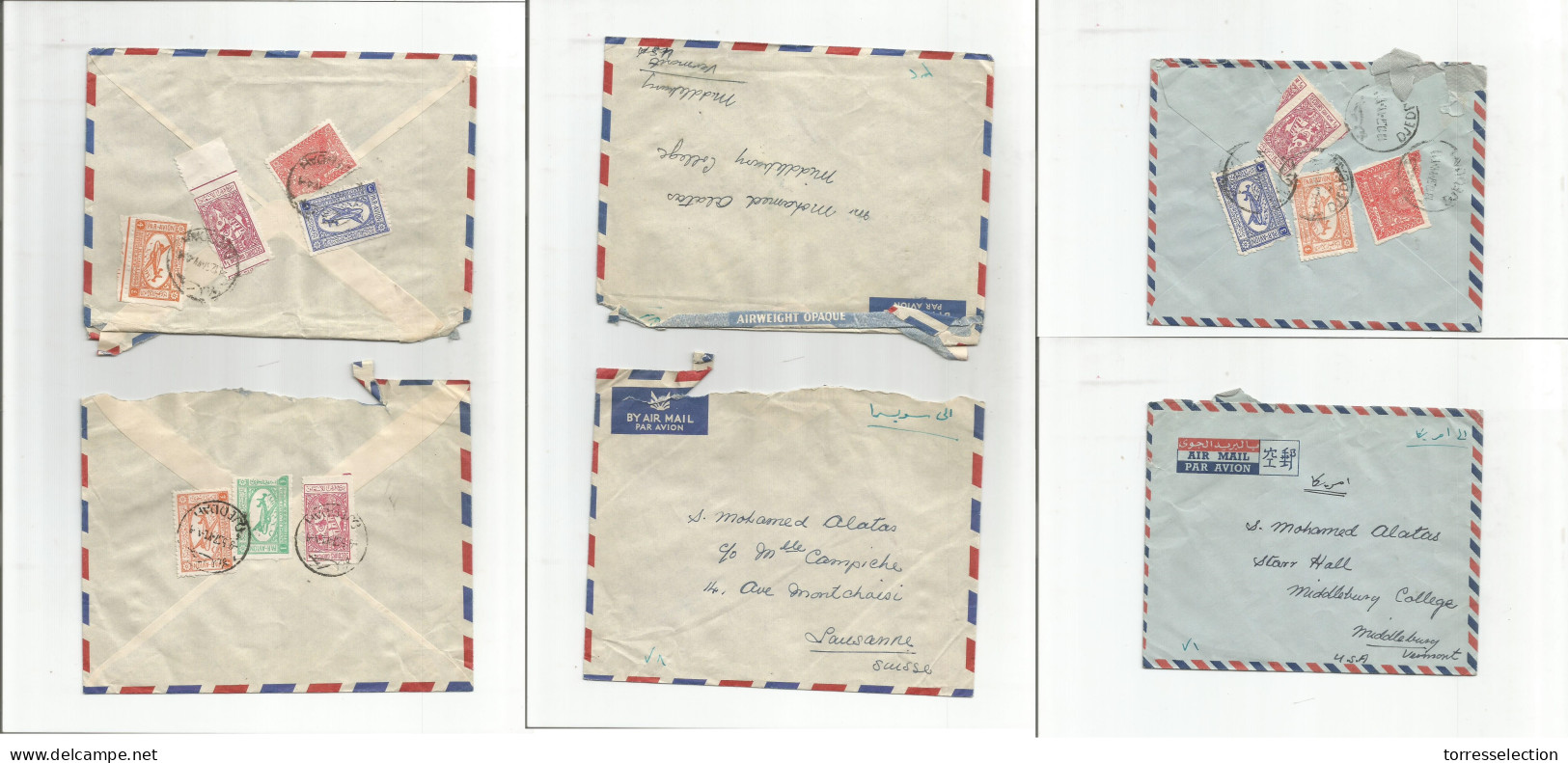 SAUDI ARABIA. C. 1956-7. 3 Diff Overseas Air Multifkd Usages. - Saudi Arabia