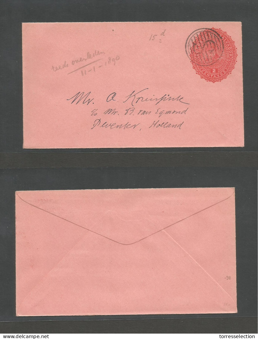 SALVADOR, EL. C. 1890 2c Red Stationary Envelope Philatelic Usage. Scarce In All Forms. - El Salvador