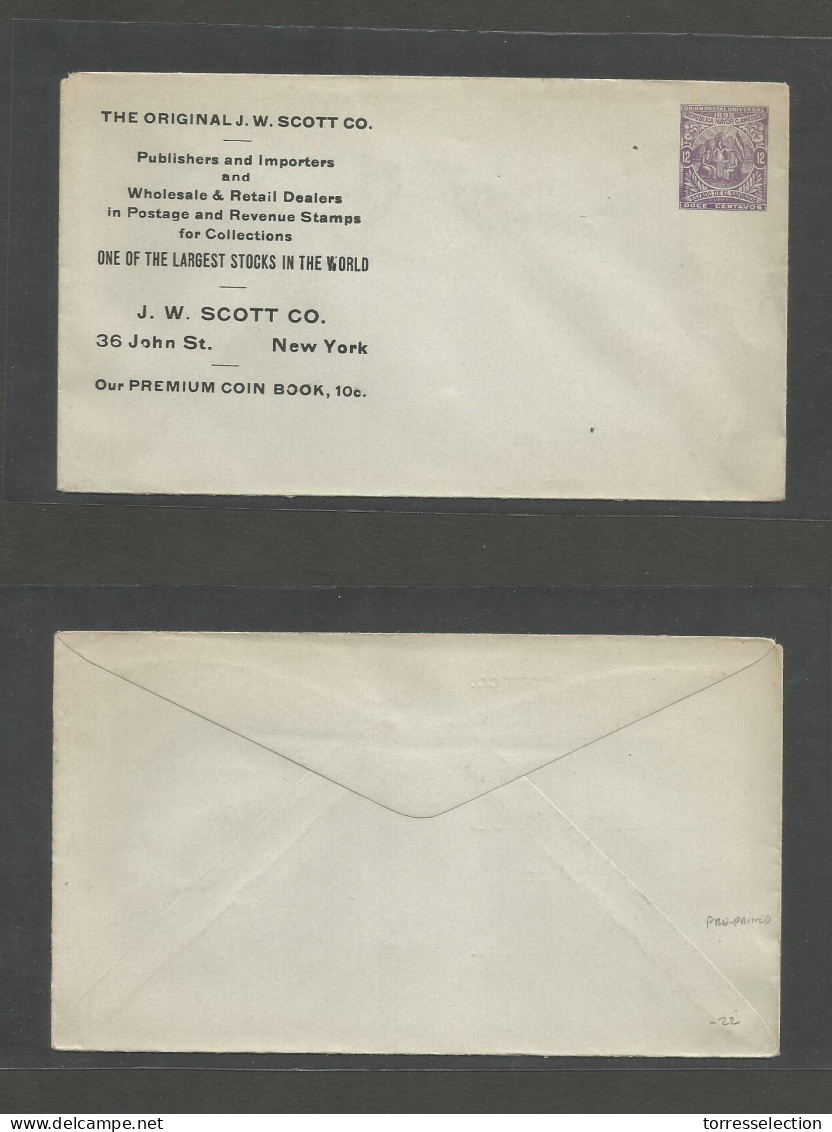 SALVADOR, EL. 1898. 12c Lilac Stationary Envelope / Advertising Print. Scott Cº. Unusual So. - El Salvador