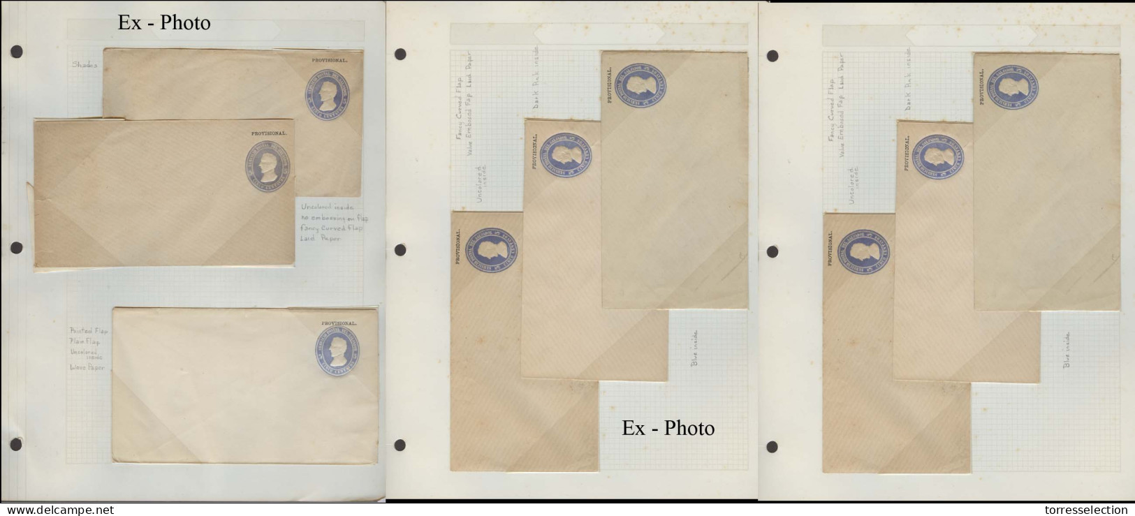 SALVADOR, EL. C.1886 / 89. Early Stat Env Mint Original Coll All VF, Showing Diff Paper / Provisional Ovpts + Embossed + - El Salvador