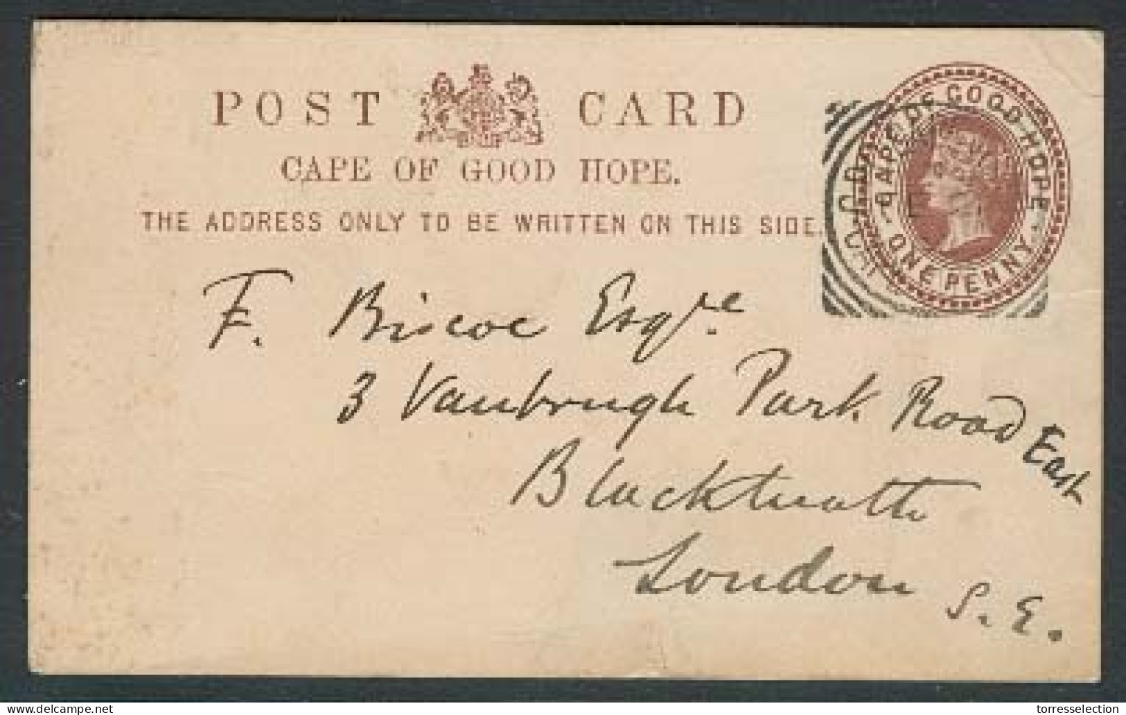 SOUTH AFRICA. 1894 (21 Feb). Capetown / CGH - UK. Used 1d Card. - Other & Unclassified