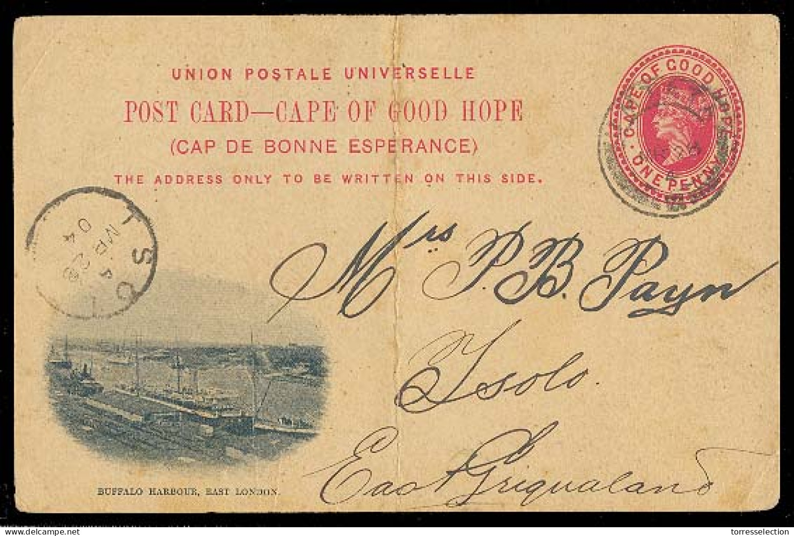 SOUTH AFRICA. 1904. CGH. Earliest Pictorial Cape Post Card From Umtata Double Circle Departure Postmark To Tsolo Single  - Other & Unclassified