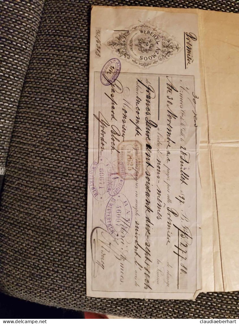 1897 Fisalmarke St.Gallen Und Vaduz - Cheques En Traveller's Cheques