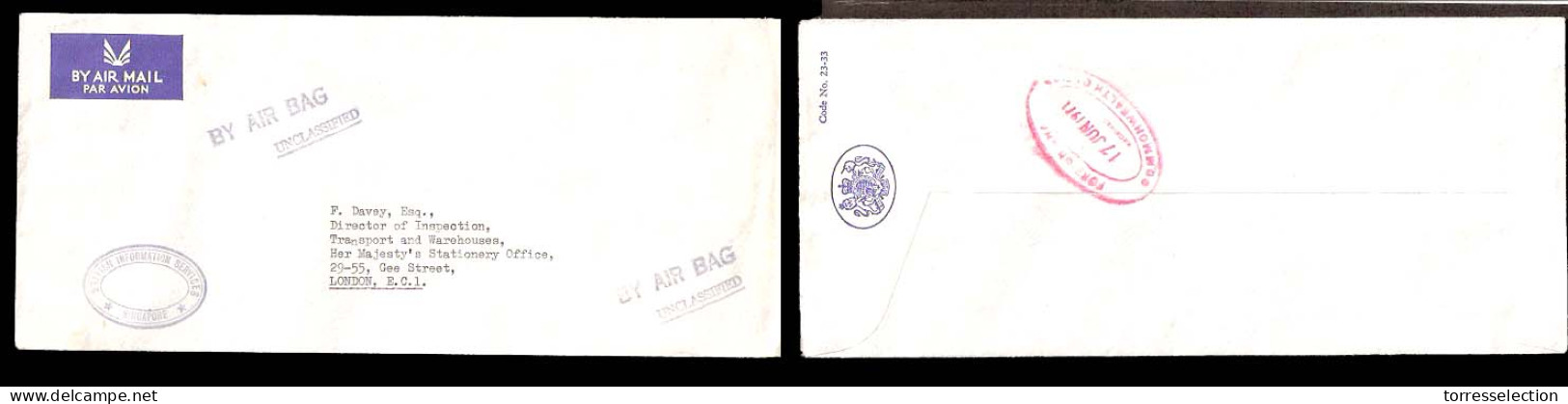 STRAITS SETTLEMENTS SINGAPORE. 1971. Singapore / UK. Diplomatic Mail Bag. British Information Services. - Singapore (1959-...)