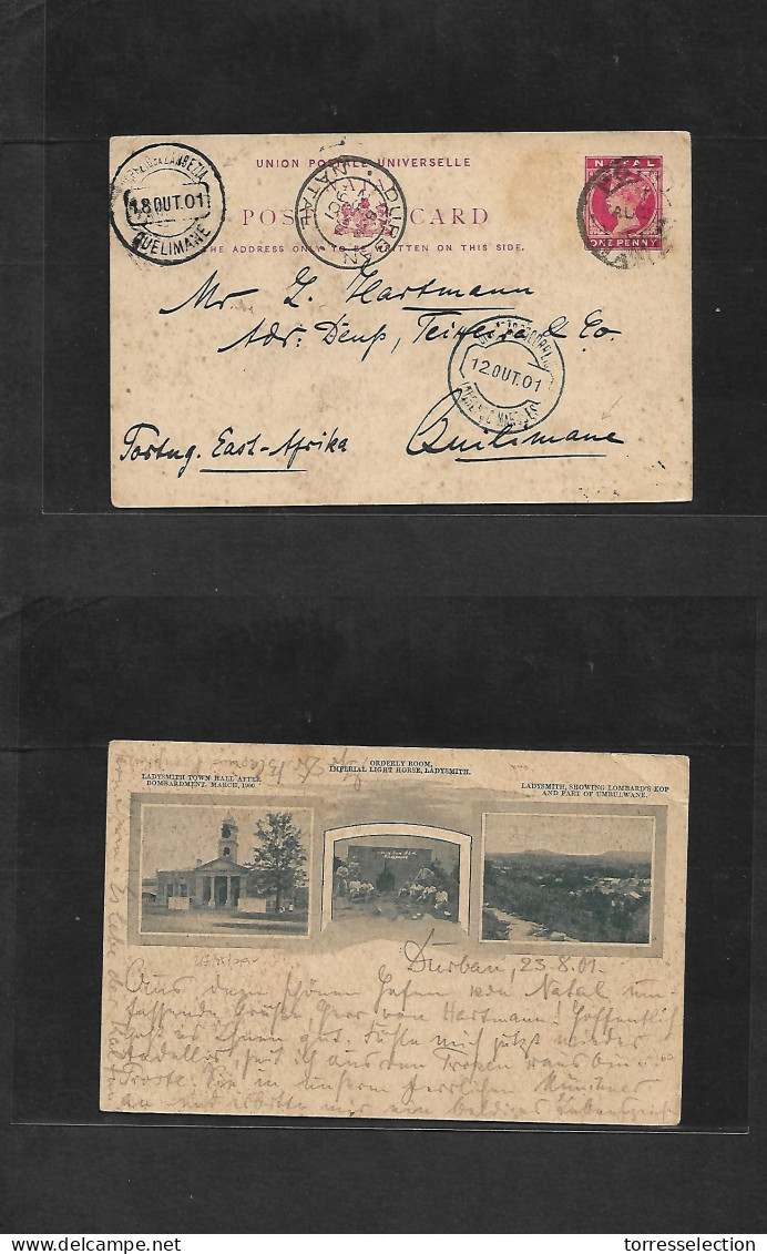 SOUTH AFRICA. 1901 (23 Aug) Natal. Point - Quelimane, Portuguese East Africa (18 Oct) Via Durban - Lourenzo Marques. 1d  - Altri & Non Classificati