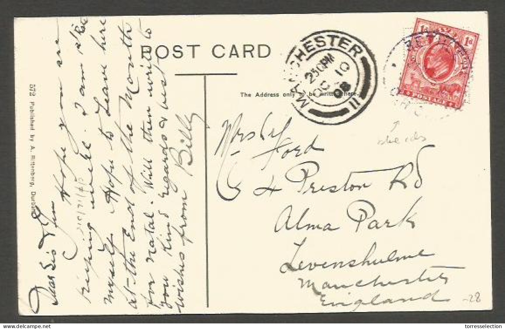 SOUTH AFRICA. 1908 (21 Sept). ORC. Bethelem - UK, Mach (10 Oct). Edendale Falls View Card Fkd 1d Red Blue Cds. Fine. - Altri & Non Classificati