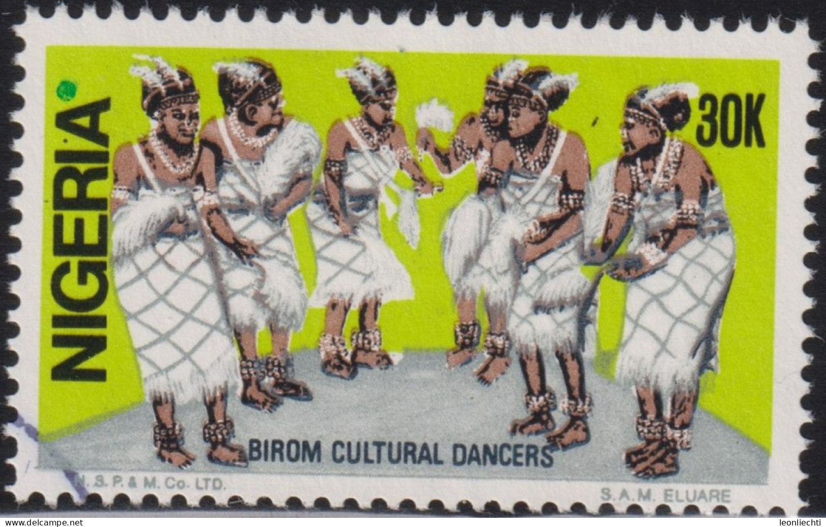 1986 Nigeria ° Mi:NG A480, Sn:NG 494A, Yt:NG 492A, Sg:NG 519a, Birom Cultural Dancers - Nigeria (1961-...)