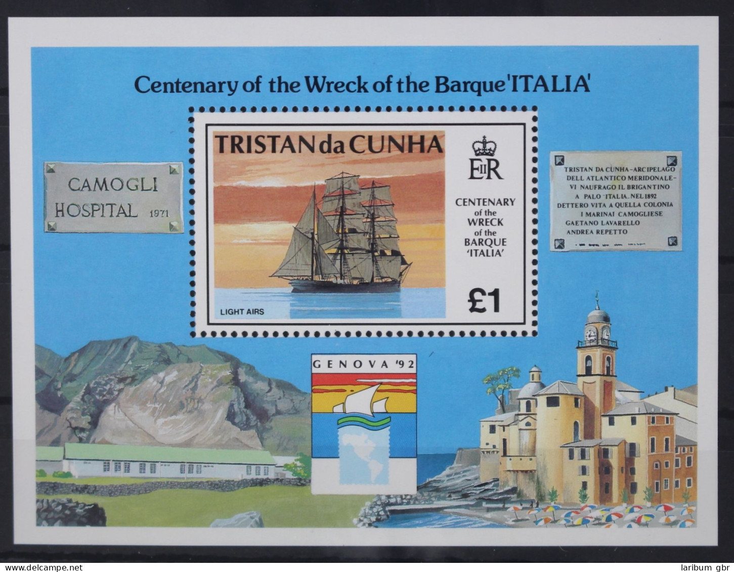 Tristan Da Cunha Block 24 Mit 533 Postfrisch Schifffahrt #FU982 - Tristan Da Cunha
