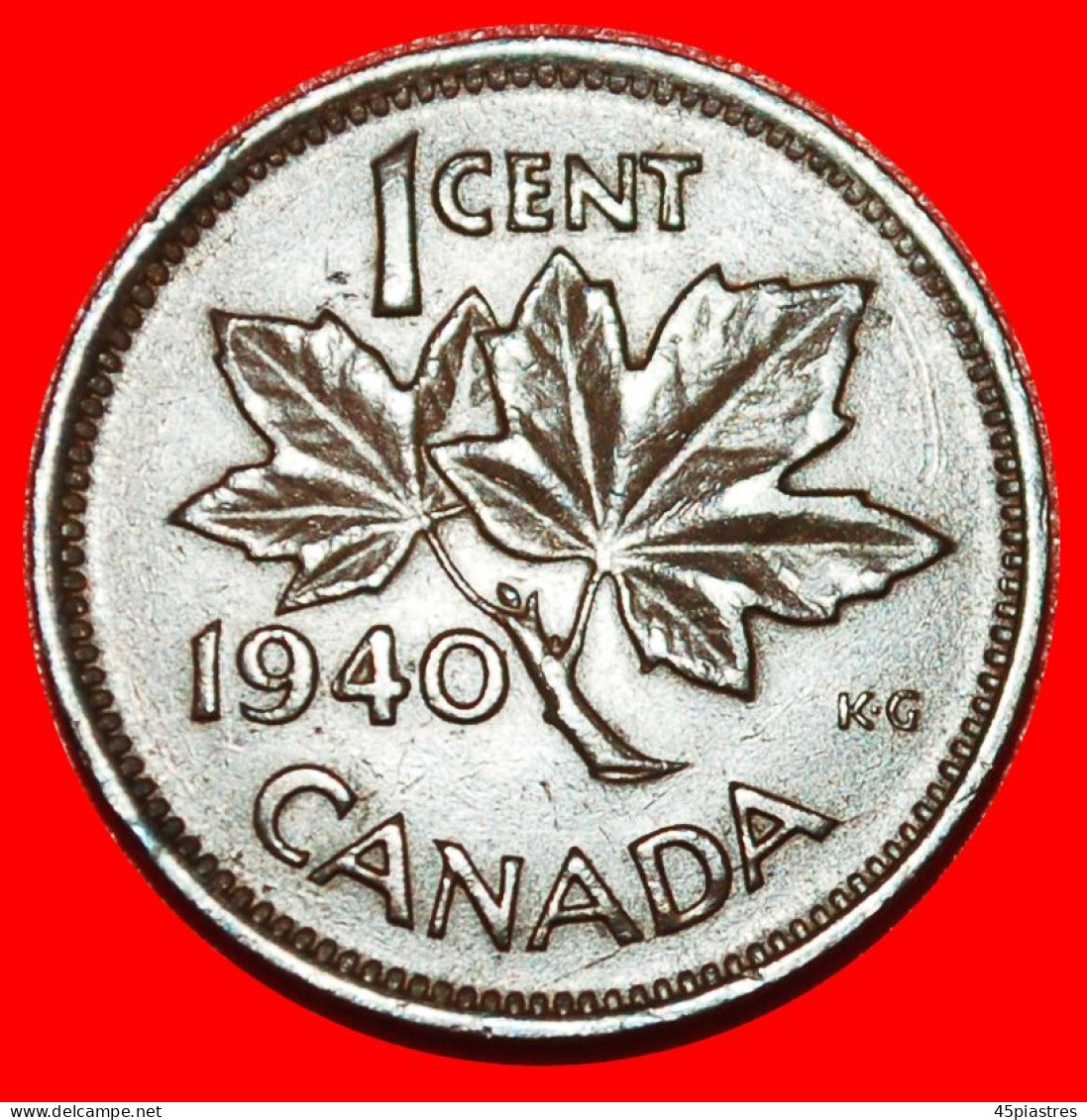 * WAR ISSUE (1939-1945): CANADA  1 CENT 1940! GEORGE VI (1937-1952)  · LOW START ·  NO RESERVE! - Canada