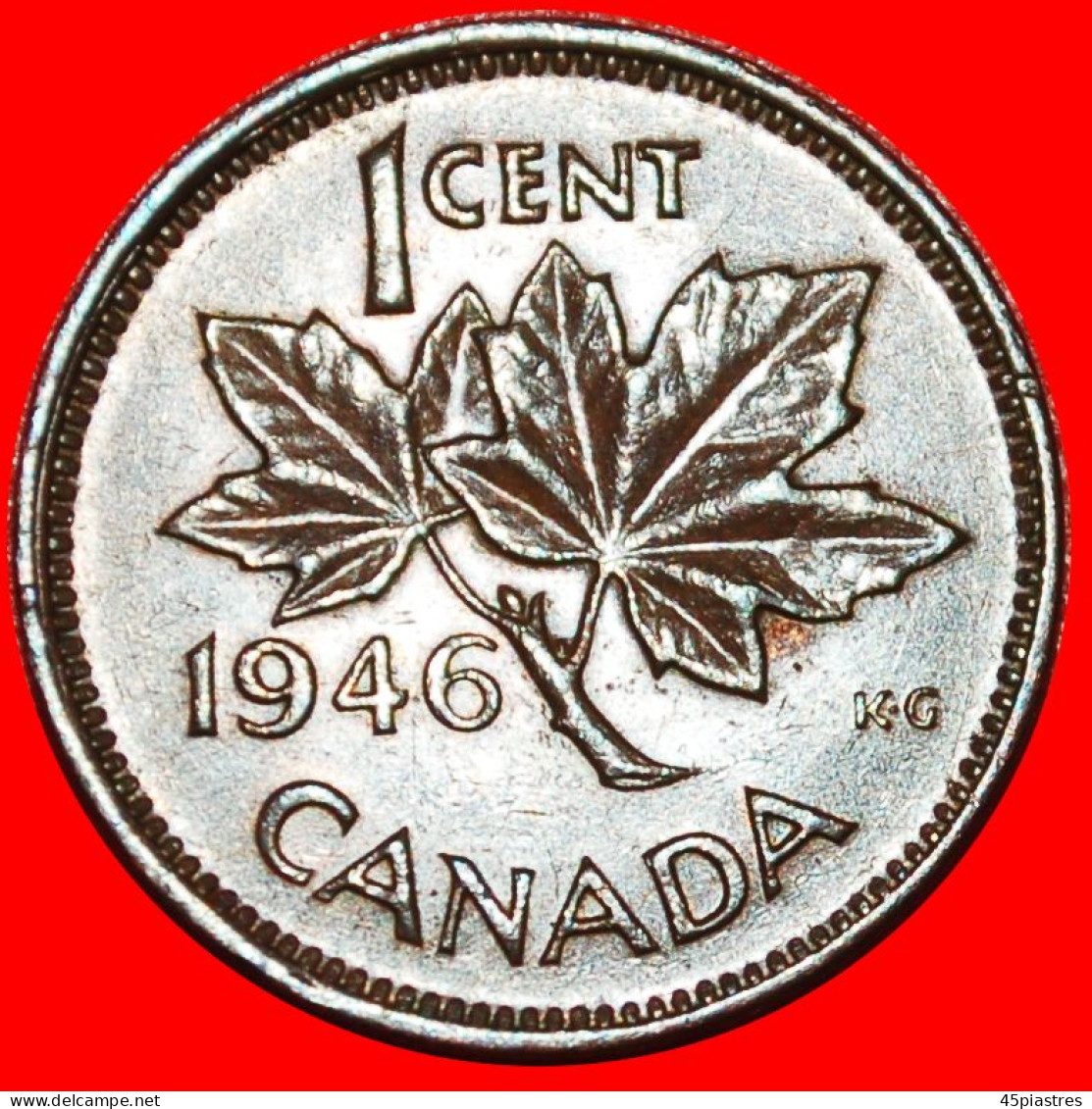 * MAPLE BRANCH (1937-1947): CANADA  1 CENT 1946! GEORGE VI (1937-1952)  · LOW START ·  NO RESERVE! - Canada