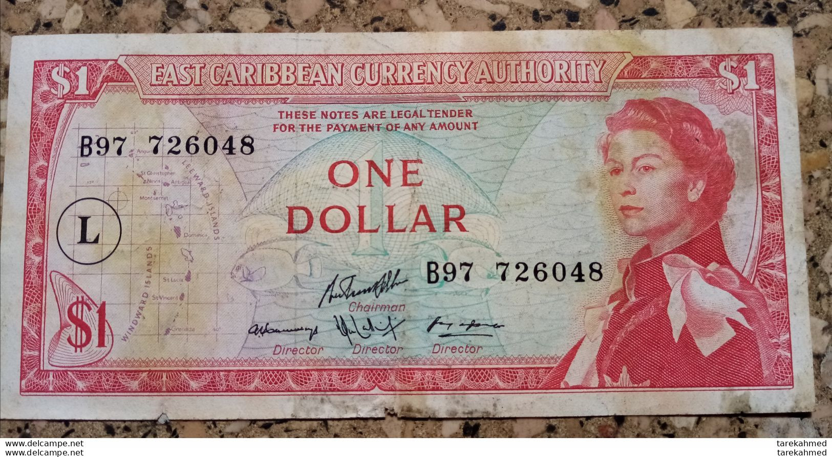 BILLETE DE EAST CARIBBEAN DE 1 DOLLAR DEL AÑO 1965 (BANKNOTE) - Caribes Orientales