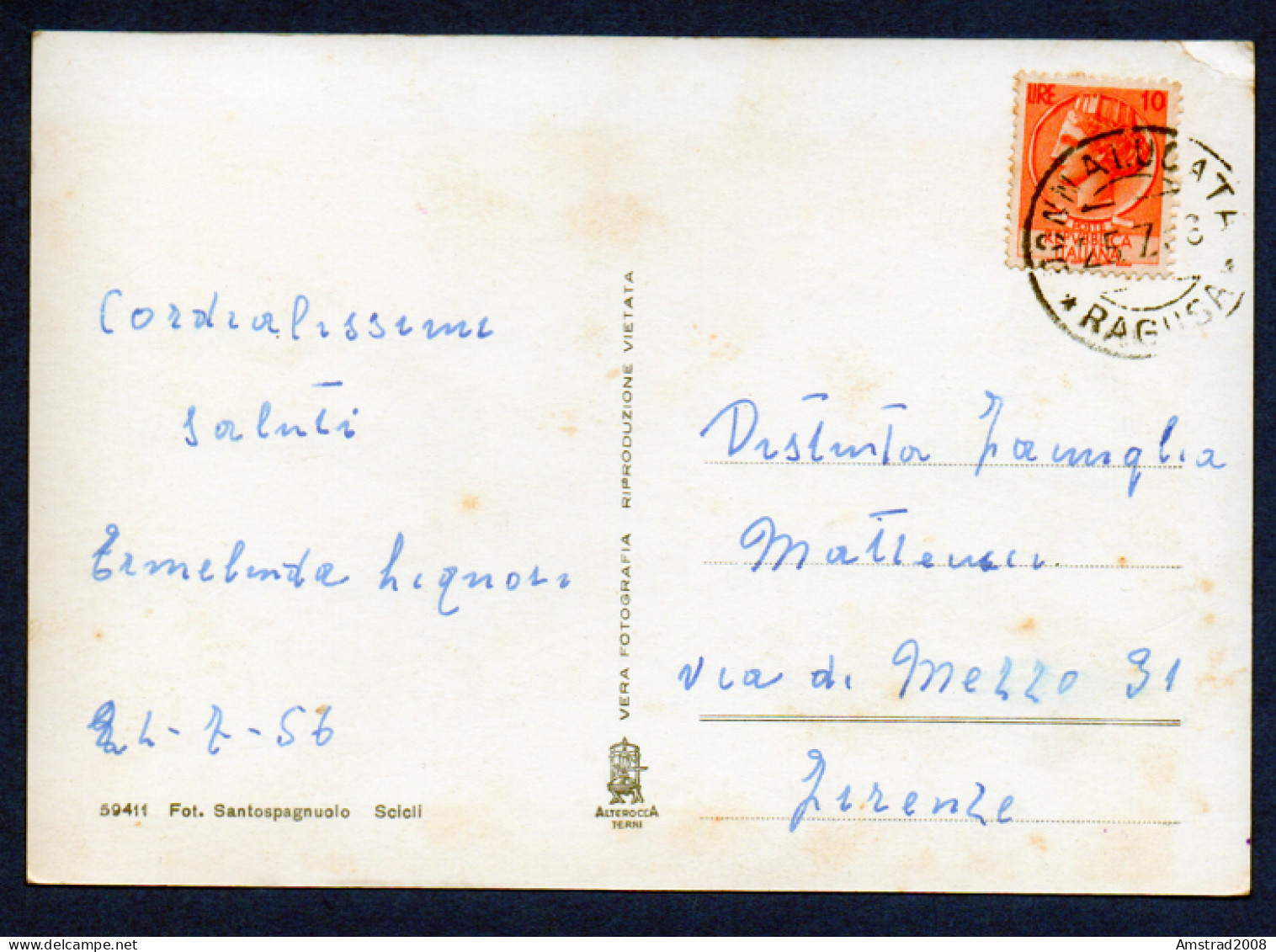 1956 - SCICLI - PIAZZA MUNICIPIO  - ITALIE - Ragusa