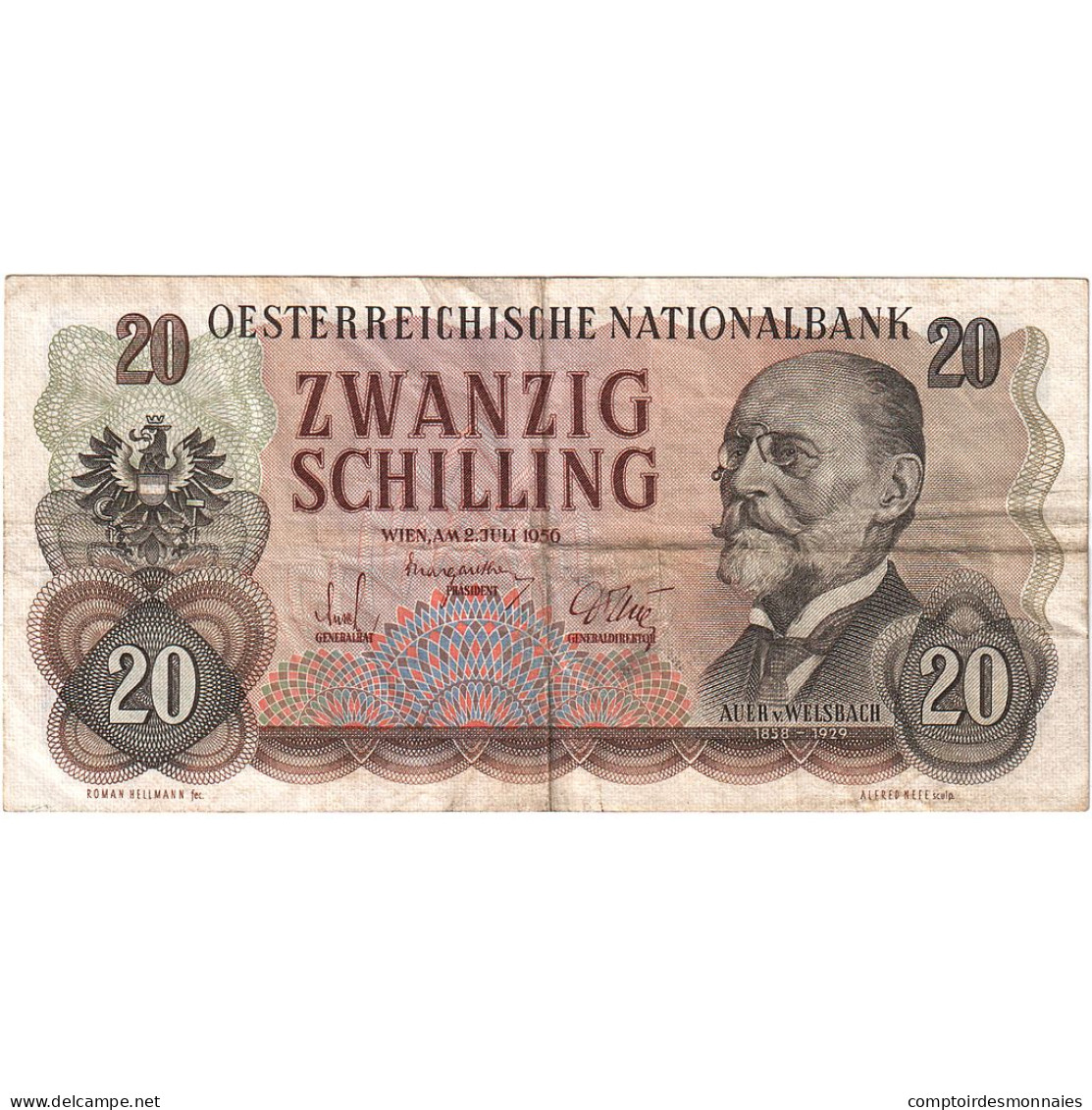 Autriche, 20 Schilling, 1956, 1956-07-02, KM:136a, TTB - Austria