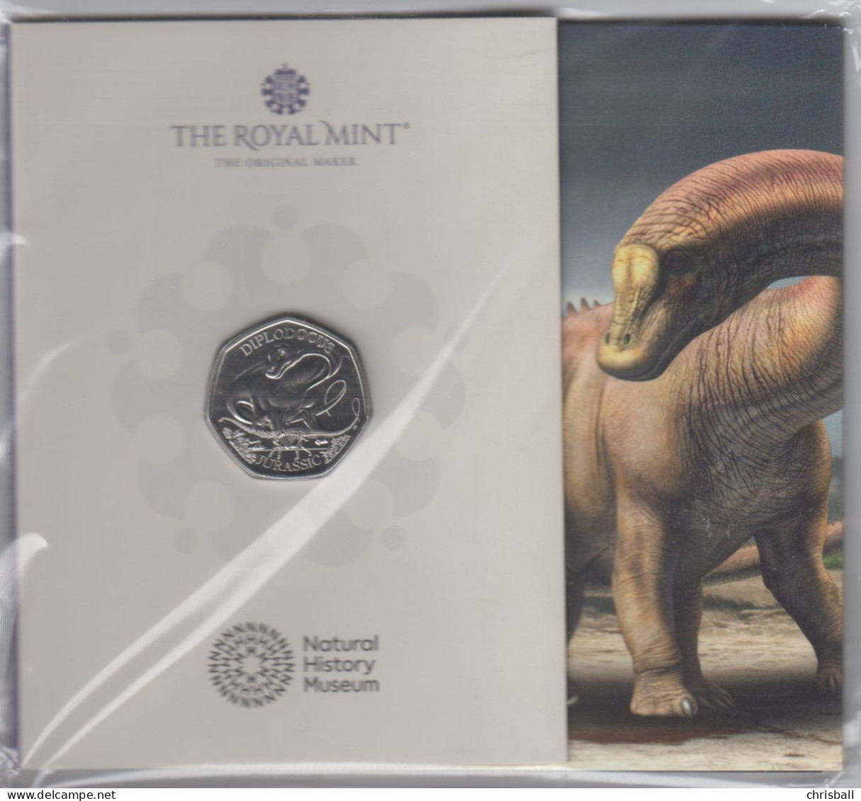 Great Britain UK 2024 50p Coin,Dinosaurs Diplodocus Bunc Coin - 50 Pence