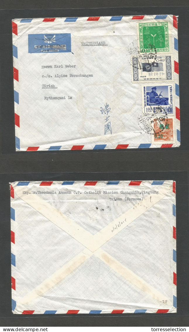 TAIWAN. C. 1950-2. Pingtung, Changchih Catholic Mission. Multifkd Envelope Incl Scarce Popular Ovptd Issue. VF. - Other & Unclassified